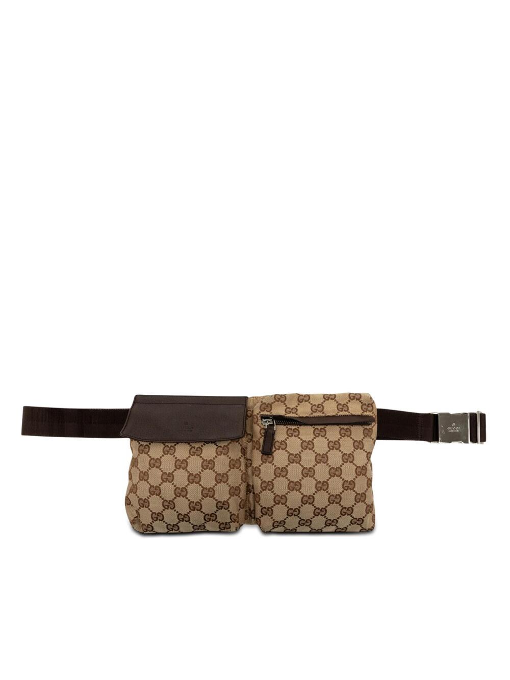 Gucci Gg Canvas Double Pocket Belt Bag #362502G66B